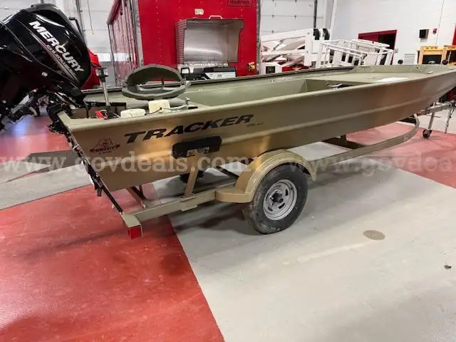 2016 Tracker 16' Jon Boat with Mercury Motor and Trailer