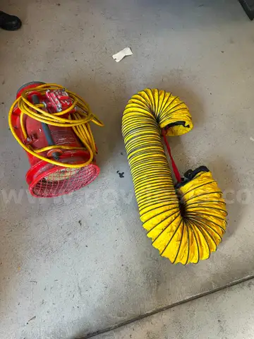 Navy Standard Portable Ventilation Fan with Flexible Yellow Hose
