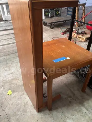 Wooden bench and side table