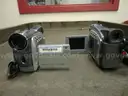 Lot of 9 Canon ZR 80 hand held camcorders.
