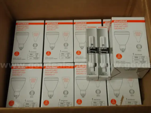 lot of SYLVANIA LED lightbulbs.