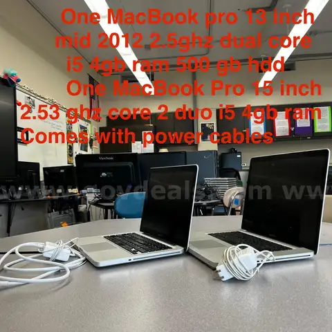 LOT of 2 Apple MacBook Pro Laptops