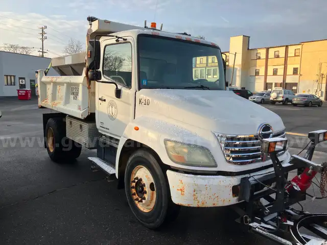 2007 Hino Conventional Cab Dump Truck w/Plow and Spreader
