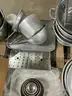Pallet of cafeteria strainers and dippers.