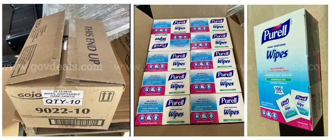 Lot of 5 Cases of Purell Hand Sanitizing Wipes