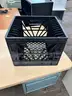Spectrum International Inc. Vintage Milk Crate Style Record Holder Black Plastic