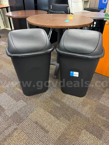 2 Black Waste Baskets