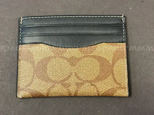 Coach Slim Id Card Case In Signature Canvas - Tan