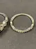 Bridal Set - Two Sterling Silver Rings with Clear Stones