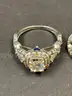 Bridal Set - Two Sterling Silver Rings with Clear Stones