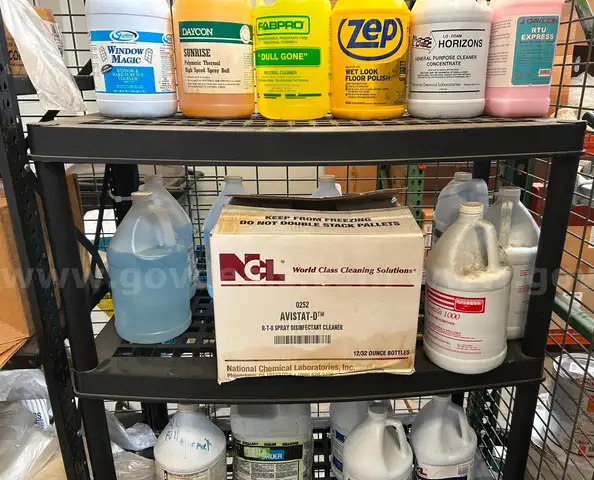 One Shelf of Cleaning Products