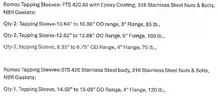 Romac Tapping sleeves- Six (6) FTS 420 and One (1) STS 420