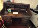 (2) WOODEN ROLL TOP DESKS