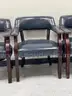 Blue leather office chairs