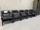 Blue leather office chairs