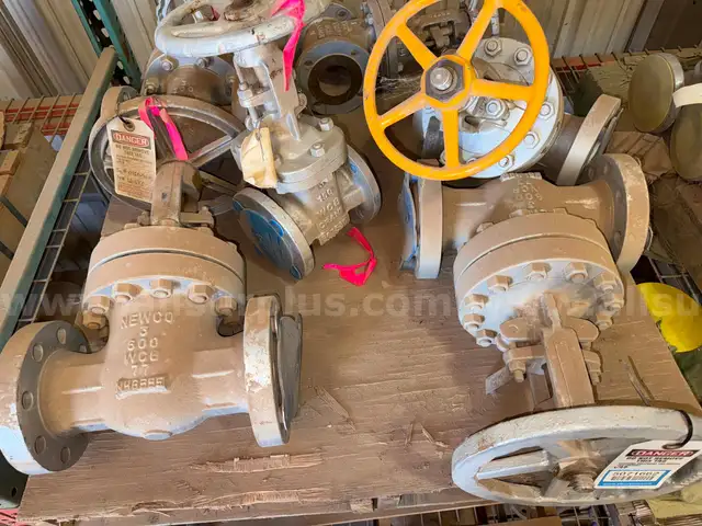 Valves; Check, Gate, Globe, Weld Neck, 3in to 10in, 120/600/900#, Velan/Neway/Kitz/BF, UNUSED, 1 LOT
