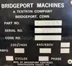 Bridgeport Milling Machine, 3 Phase, 440/480V, Series II, Qty 1