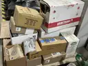 Half pallet of miscellaneous electronic components and electrical fittings