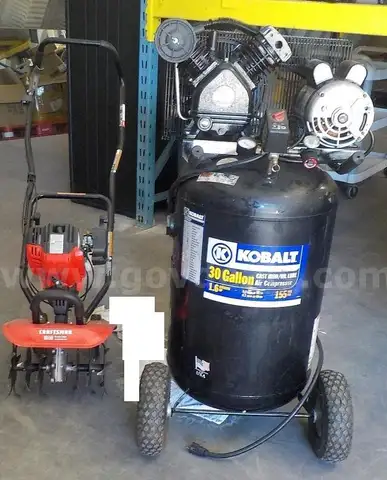 Craftsman Cultivator and Kobalt Air Compressor