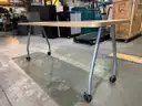 Wood Tables on Wheels, Set of 5