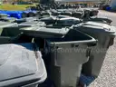 1 LOT of (10) Rolling  USED Trash Cans
