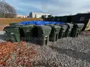 1 LOT of (20) Rolling  USED Green Trash Cans
