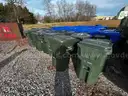 1 LOT of (20) Rolling  USED Green Trash Cans