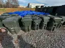 1 LOT of (20) Rolling  USED Green Trash Cans
