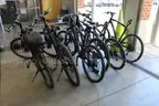 Police model mountain bikes w/ gear