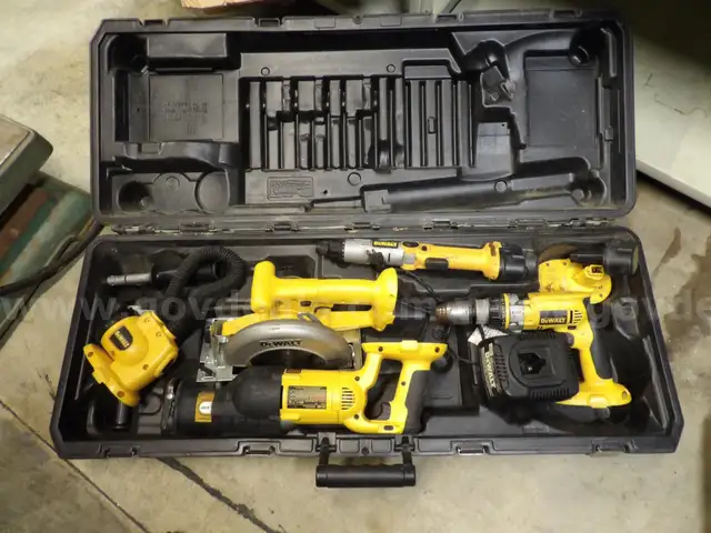 One Container of DeWalt Tools