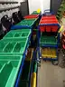 14 Storage Carts with plastic bins - on Wheels