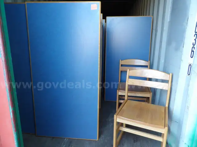 12 Wooden Tables and 48 Chairs