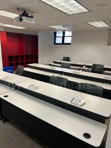 LOT of 6 classroom office desks - computer mountable