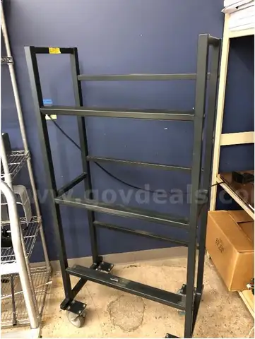 3 Shelf Rolling Rack For Mail Totes or Other Storage Systems