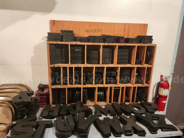 Plastic letters and numbers complete set various amounts of each