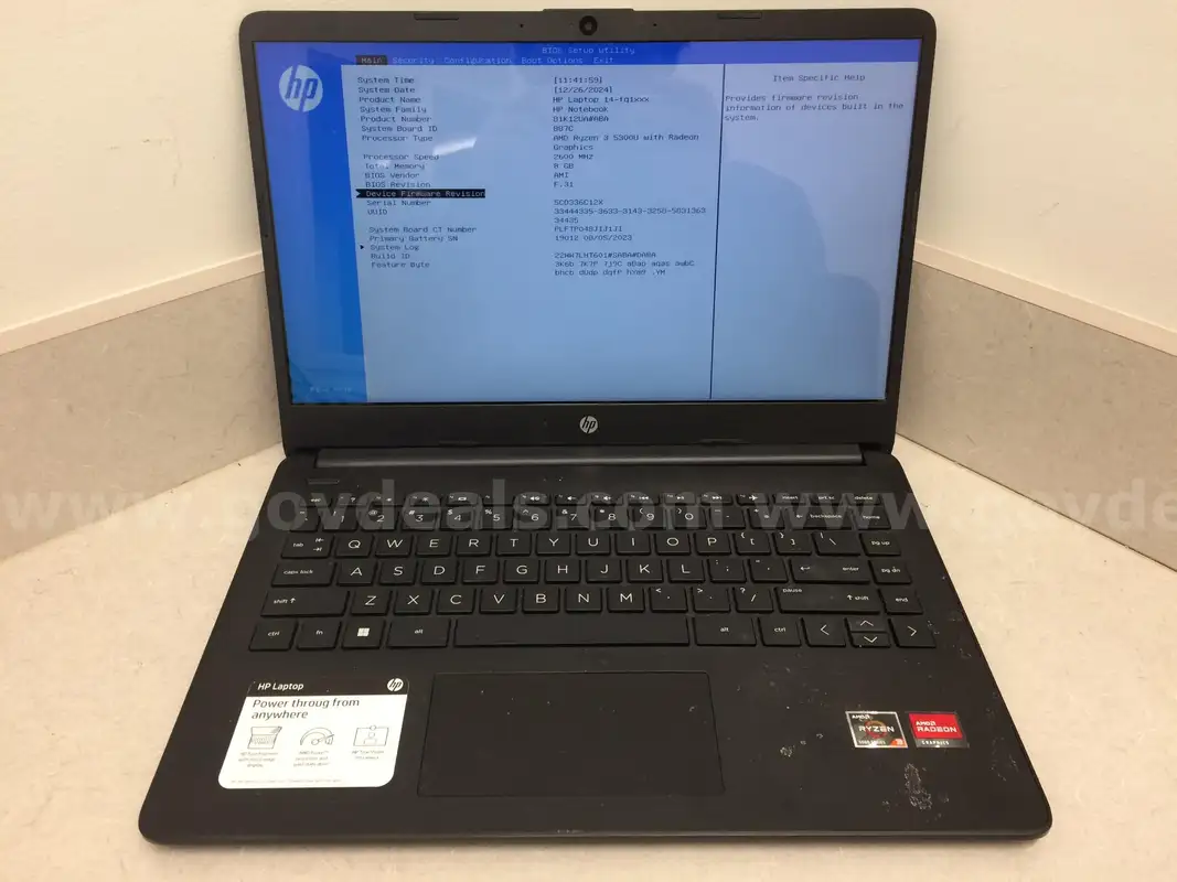 HP Laptop 14-fq1xxx - Ryzen 3 5300U @ 2.60GHz 8GB RAM | GovDeals