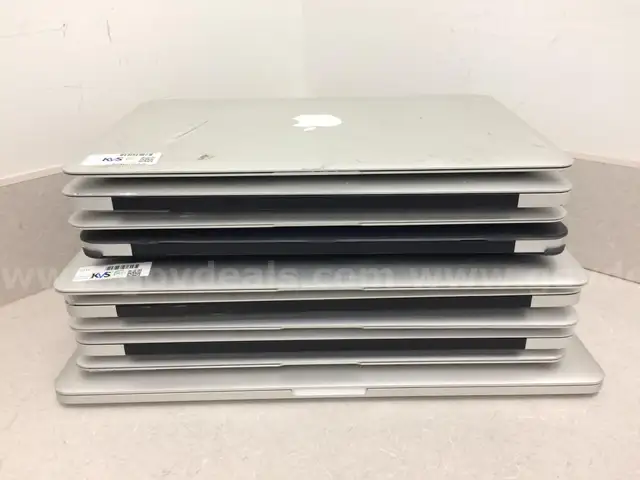 Lot of 10 Mixed MacBooks ((5) - 2015, (4) - 2013, (1) - 2012), Intel - *SEE PDF*