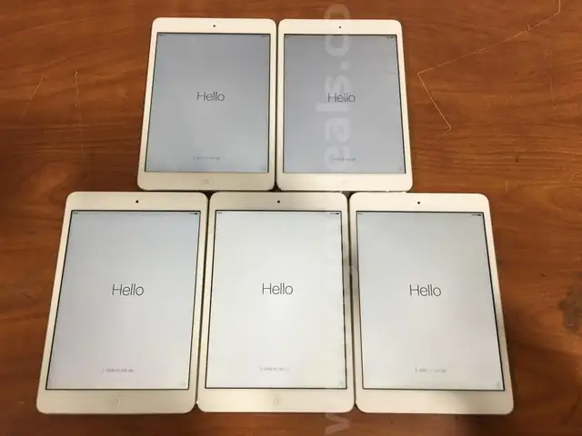 Lot of 5: Apple A1432 iPad Mini; 16 GB **Wi-Fi-ONLY UNLOCKED AND UNMANAGED**