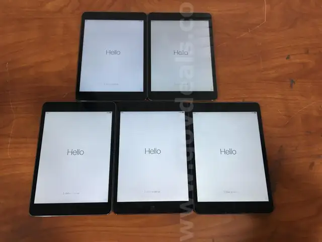 Lot of 5: Apple A1432 iPad Mini; 16 GB **Wi-Fi-ONLY UNLOCKED AND UNMANAGED**