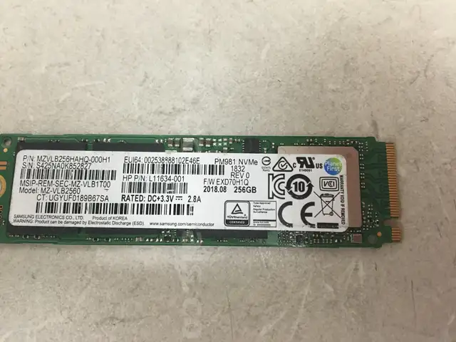 Samsung PM981 256GB NVMe SSD - 97% Drive Health
