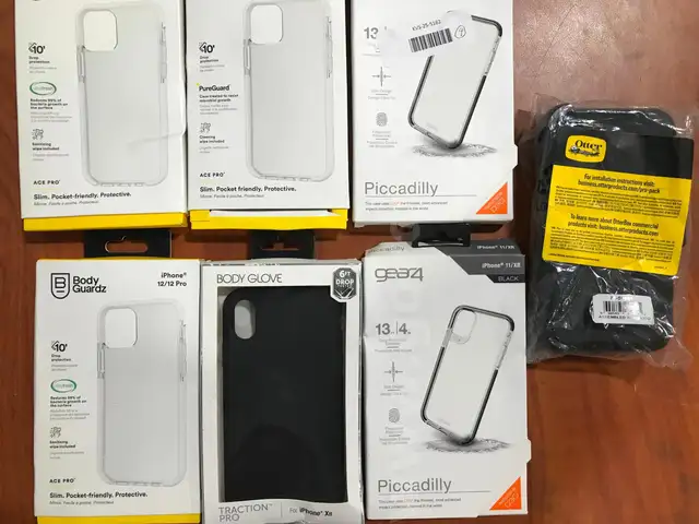 Lot of 10 Misc. i-pad pro cases and Cell Phone Cases (OtterBox, Gear 4, Body Glove and Body Guards)