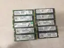 Lot of 10 256GB M.2 SSDs mix of SATA and NVME, 7 SATA and 3 NVME - Good Drive Health - Mixed Brands