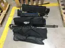 Lot of 10: MISC. Camera Tripods, LEDs, And Banner Stand