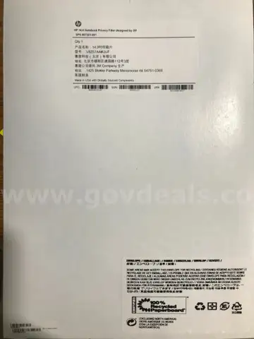 Lot of 119:  NEW HP 14.0" Notebook PC Privacy Filter Model J6E65AA