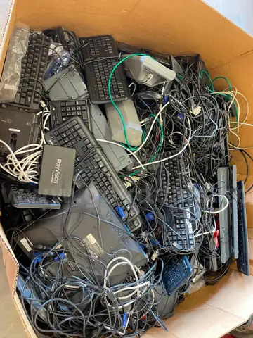 Gaylord Box of Computer Cables, Keyboards, &#x26; Misc  -  Weight is 579 Pounds in ALL, so A LOT of Cables in Box