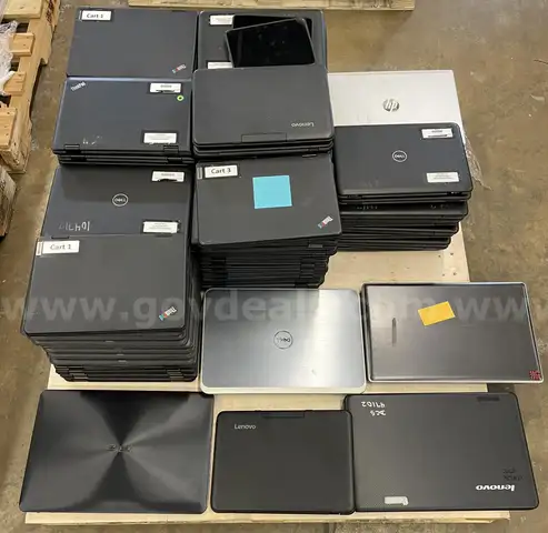 Laptops Dell, Lenovo, &#x26; More - Qty of 108 in Lot - NOTICE See Below for Add&#x27;tl Fees (if applicable)  * See Attached PDF*