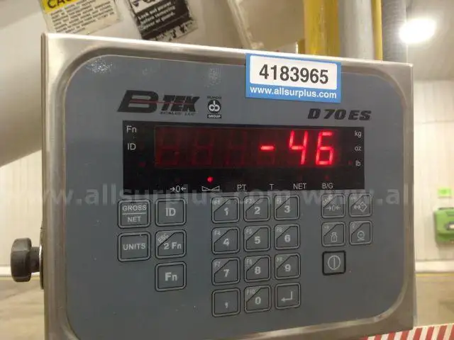 B-Tek Mdl D70ES Scale indicator with 48in by 48in Platform scale