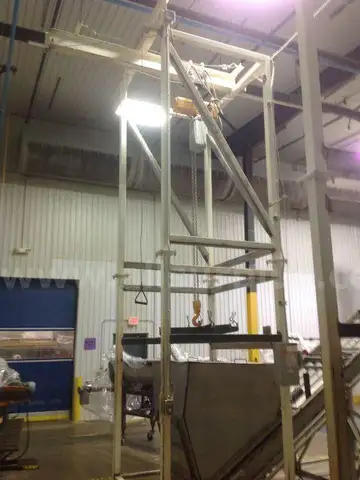 Bag stand with Harrington 2 Ton Hoist