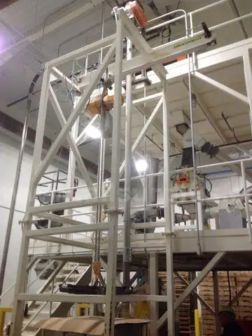 Harrington 2 Ton Hoist with jib and stand