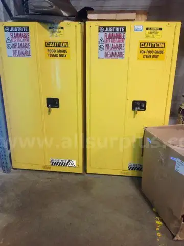 3ea Justrite 60Gal Flammable cabinet